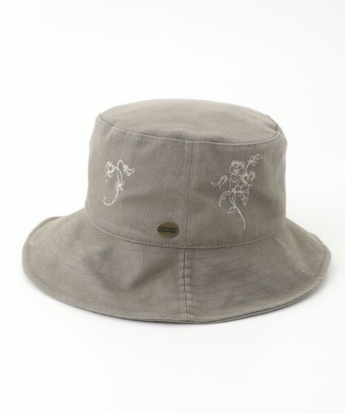 Mademoiselle NON NON / マドモアゼルノンノン ハット | デニムライクストレッチクロス ビオラ柄刺繍入りクローシュハット | 詳細7