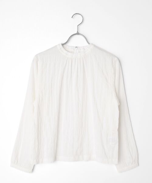 Mademoiselle NON NON / マドモアゼルノンノン シャツ・ブラウス | ソフトサッカー シャーリングTブラウス（オフ）