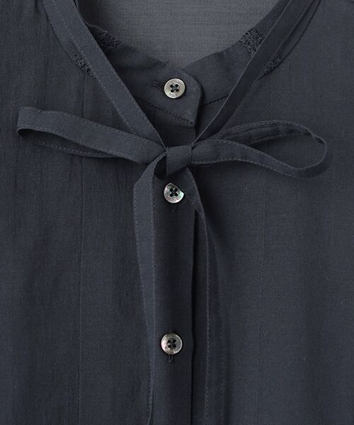 Mademoiselle NON NON / マドモアゼルノンノン シャツ・ブラウス | 交織シフォン バンドカラーリボン付きブラウス | 詳細6