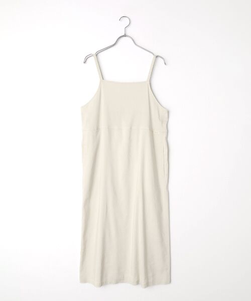 Mademoiselle NON NON / マドモアゼルノンノン ロング・マキシ丈ワンピース | ストレッチポプリン ジャンパースカート（アイボリー）
