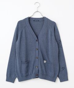 Mademoiselle NON NON / マドモアゼルノンノン カーディガン・ボレロ | オーガニックコットン8G 刺繍入りVネックカーディガン