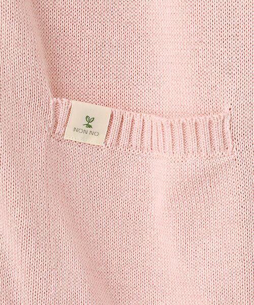 Mademoiselle NON NON / マドモアゼルノンノン カーディガン・ボレロ | オーガニックコットン8G 刺繍入りVネックカーディガン | 詳細4