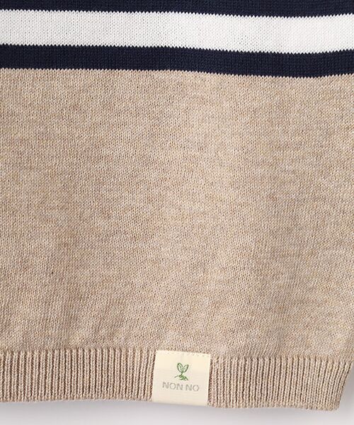 Mademoiselle NON NON / マドモアゼルノンノン ニット・セーター | オーガニックコットン12G パネルボーダーニット | 詳細1