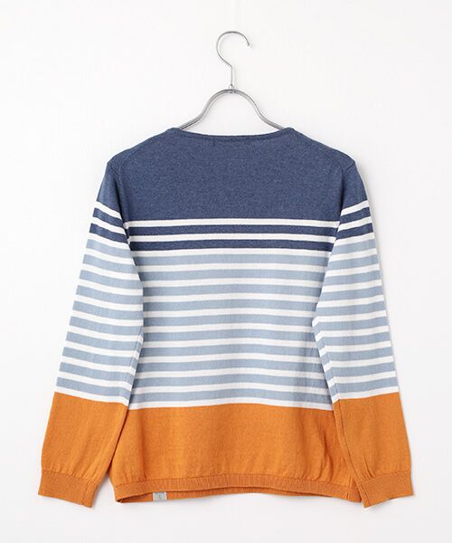 Mademoiselle NON NON / マドモアゼルノンノン ニット・セーター | オーガニックコットン12G パネルボーダーニット | 詳細2