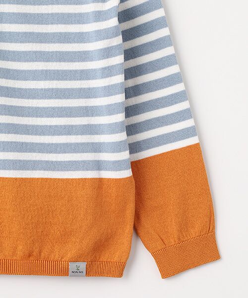 Mademoiselle NON NON / マドモアゼルノンノン ニット・セーター | オーガニックコットン12G パネルボーダーニット | 詳細4