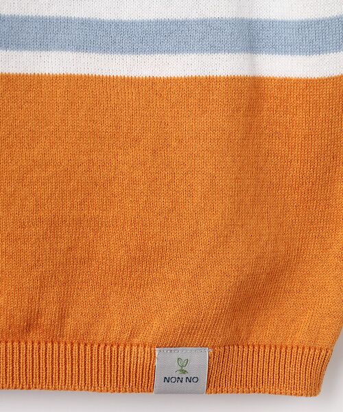 Mademoiselle NON NON / マドモアゼルノンノン ニット・セーター | オーガニックコットン12G パネルボーダーニット | 詳細5
