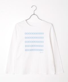 Mademoiselle NON NON / マドモアゼルノンノン Tシャツ | オーガニック天竺 レースボーダー刺繍Tシャツ