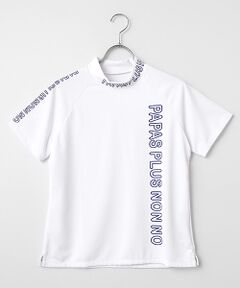 Mademoiselle NON NON / マドモアゼルノンノン カットソー | レディースGOLF エステルエコメッシュ ロゴ入りモックネックTシャツ