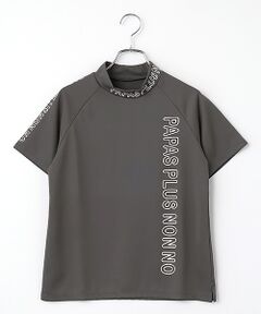 Mademoiselle NON NON / マドモアゼルノンノン カットソー | レディースGOLF エステルエコメッシュ ロゴ入りモックネックTシャツ