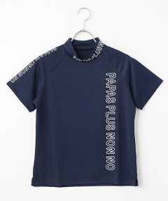Mademoiselle NON NON / マドモアゼルノンノン カットソー | レディースGOLF エステルエコメッシュ ロゴ入りモックネックTシャツ