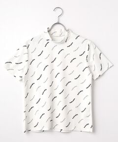 Mademoiselle NON NON / マドモアゼルノンノン カットソー | レディースGOLF エアドットロゴプリント柄 モックネックTシャツ