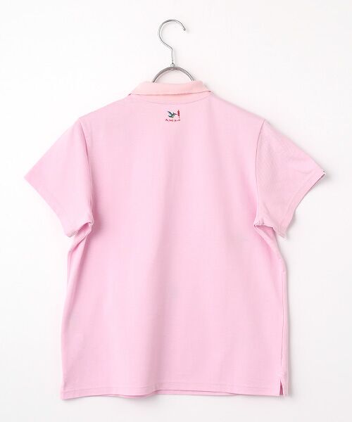 Mademoiselle NON NON / マドモアゼルノンノン ポロシャツ | レディースGOLF クールマックス交編鹿の子シルケット加工 飛び柄刺繍入り半袖ポロシャツ | 詳細1