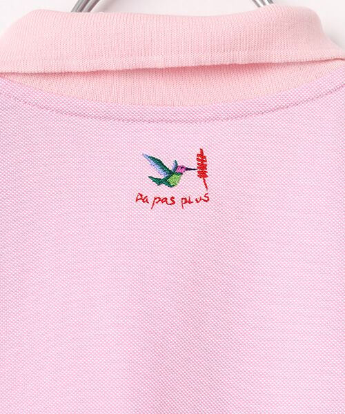 Mademoiselle NON NON / マドモアゼルノンノン ポロシャツ | レディースGOLF クールマックス交編鹿の子シルケット加工 飛び柄刺繍入り半袖ポロシャツ | 詳細4