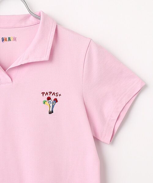 Mademoiselle NON NON / マドモアゼルノンノン ポロシャツ | レディースGOLF クールマックス交編鹿の子シルケット加工 スキッパー衿半袖ポロシャツ | 詳細2