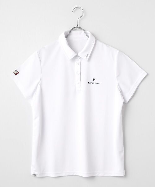 Mademoiselle NON NON / マドモアゼルノンノン ポロシャツ | レディースGOLF フルダル・バックハニカム 台衿付き半袖ポロシャツ（シロ）