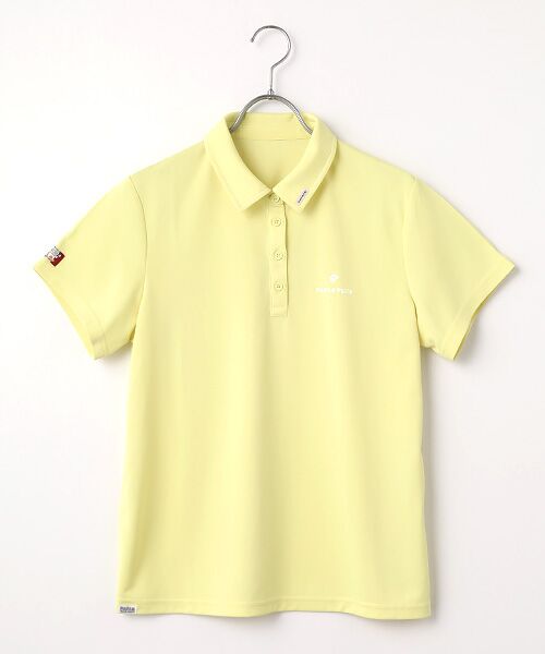 Mademoiselle NON NON / マドモアゼルノンノン ポロシャツ | レディースGOLF フルダル・バックハニカム 台衿付き半袖ポロシャツ（キイロ）