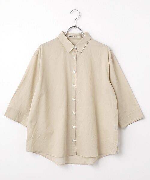 Mademoiselle NON NON / マドモアゼルノンノン シャツ・ブラウス | カラミジャガードシャツ[8分袖]（ベージュ）