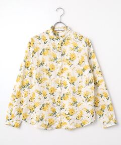 Mademoiselle NON NON / マドモアゼルノンノン シャツ・ブラウス | シャーリングローン ミモザプリントスタンドフリルブラウス