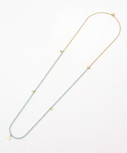 Mademoiselle NON NON / マドモアゼルノンノン ネックレス・ペンダント・チョーカー | <ELI ON EAR>エリ オン イヤー ロングストーンネックレス（アクアグリーン）