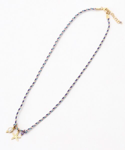Mademoiselle NON NON / マドモアゼルノンノン ネックレス・ペンダント・チョーカー | <ELI ON EAR>エリ オン イヤー ストリングネックレス（ブルー×パ-プル）