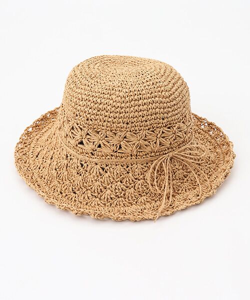 Mademoiselle NON NON / マドモアゼルノンノン ハット | ペーパーレーシーハンドニットクローシュ（ベージュ）