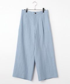 Mademoiselle NON NON / マドモアゼルノンノン その他パンツ | リネンポプリン ワンタックガウチョパンツ