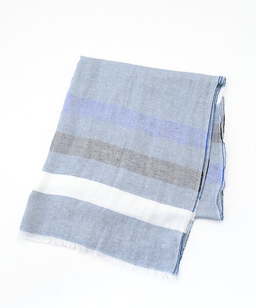 Mademoiselle NON NON / マドモアゼルノンノン マフラー・ショール・スヌード・ストール | <MA.AL.BI >マルビ マルチボーダーストール（ブルー）
