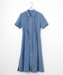 Mademoiselle NON NON / マドモアゼルノンノン ロング・マキシ丈ワンピース | リネンシャンブレー シャツカラーワンピース