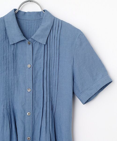 Mademoiselle NON NON / マドモアゼルノンノン ロング・マキシ丈ワンピース | リネンシャンブレー シャツカラーワンピース | 詳細2