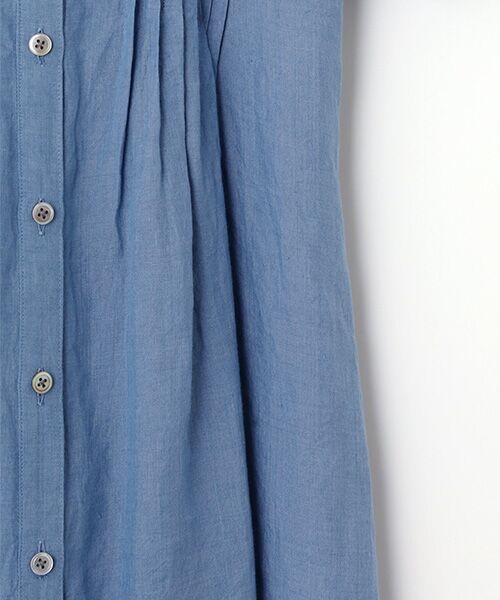 Mademoiselle NON NON / マドモアゼルノンノン ロング・マキシ丈ワンピース | リネンシャンブレー シャツカラーワンピース | 詳細3