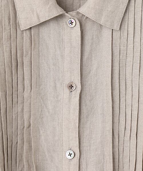 Mademoiselle NON NON / マドモアゼルノンノン ロング・マキシ丈ワンピース | リネンシャンブレー シャツカラーワンピース | 詳細7