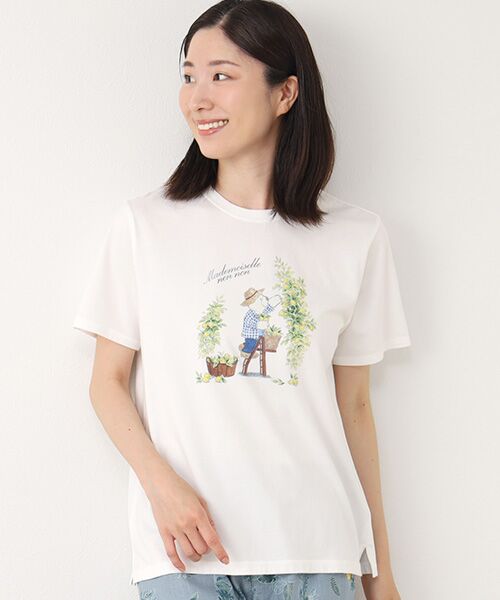 Mademoiselle NON NON / マドモアゼルノンノン Tシャツ | コンパクトヤーンエアロシフォン加工 レモンベアプリントTシャツ | 詳細7