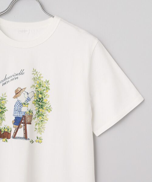 Mademoiselle NON NON / マドモアゼルノンノン Tシャツ | コンパクトヤーンエアロシフォン加工 レモンベアプリントTシャツ | 詳細2