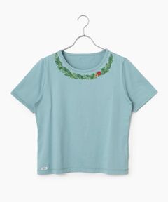 コンパクトヤーンエアロシフォン加工 ハーフレイプリントTシャツ