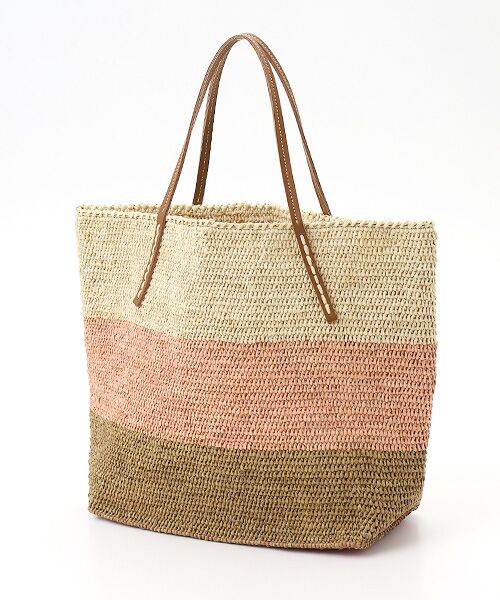 Mademoiselle NON NON / マドモアゼルノンノン かごバック | <SANS ARCIDET>サン アルシデ ラフィアトートバッグ（ピンク系）