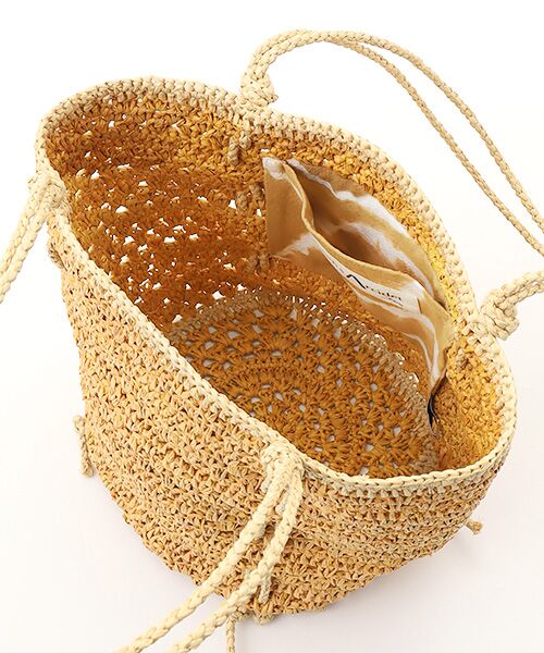 Mademoiselle NON NON / マドモアゼルノンノン かごバック | <SANS ARCIDET>サン アルシデ 透かし編みラフィアトートバッグ | 詳細5