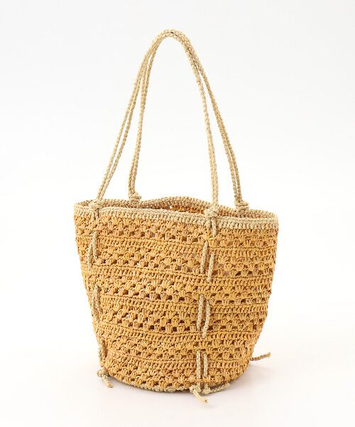 Mademoiselle NON NON / マドモアゼルノンノン かごバック | <SANS ARCIDET>サン アルシデ 透かし編みラフィアトートバッグ（オレンジ）