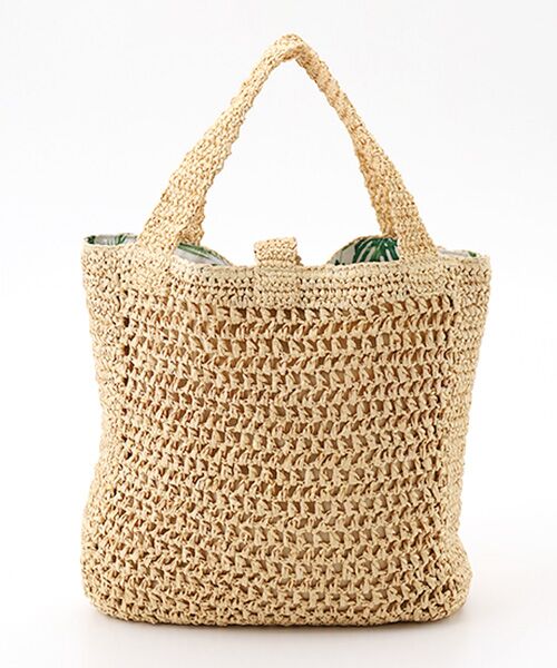 Mademoiselle NON NON / マドモアゼルノンノン かごバック | リーフプリントライニング ラフィアバッグ | 詳細3