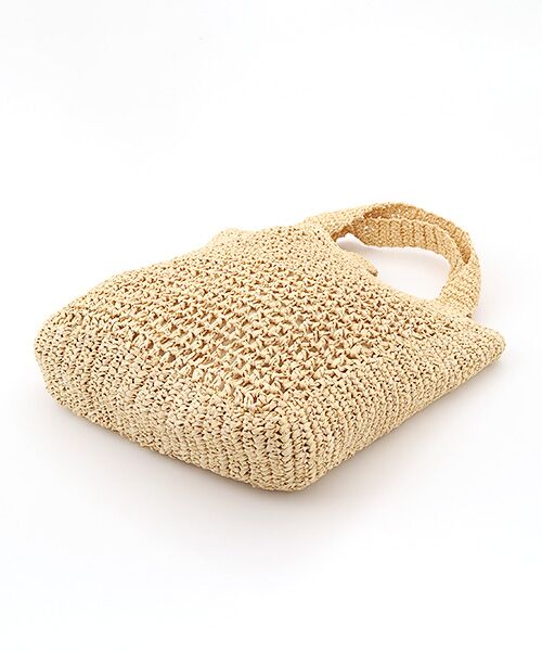 Mademoiselle NON NON / マドモアゼルノンノン かごバック | リーフプリントライニング ラフィアバッグ | 詳細4