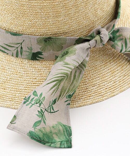 Mademoiselle NON NON / マドモアゼルノンノン ハット | リーフプリントリボン麦わらハット | 詳細3