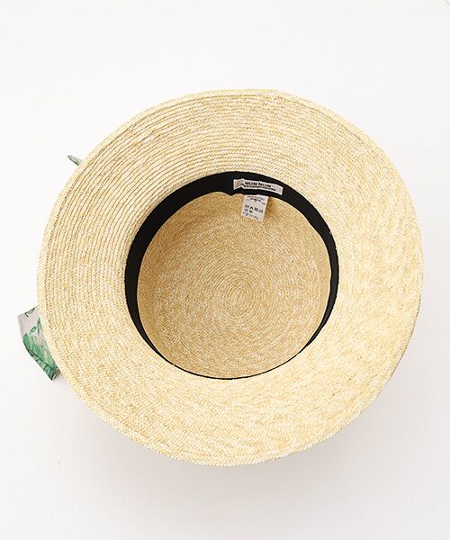 Mademoiselle NON NON / マドモアゼルノンノン ハット | リーフプリントリボン麦わらハット | 詳細4
