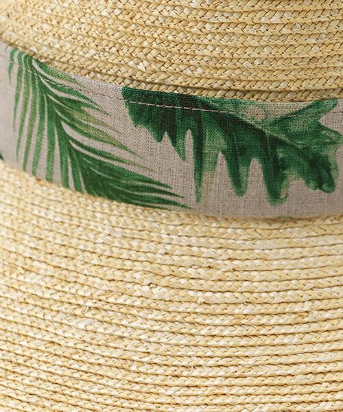 Mademoiselle NON NON / マドモアゼルノンノン ハット | リーフプリントリボン麦わらハット | 詳細5