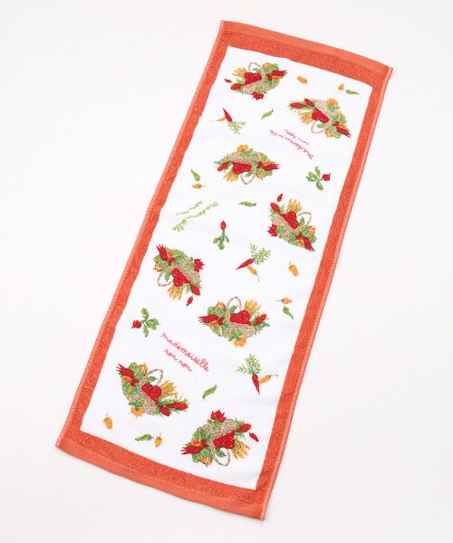 Mademoiselle NON NON / マドモアゼルノンノン タオル | ベジタブルバスケットプリント フェイスタオル | 詳細1