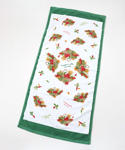 Mademoiselle NON NON / マドモアゼルノンノン タオル | ベジタブルバスケットプリント バスタオル | 詳細1