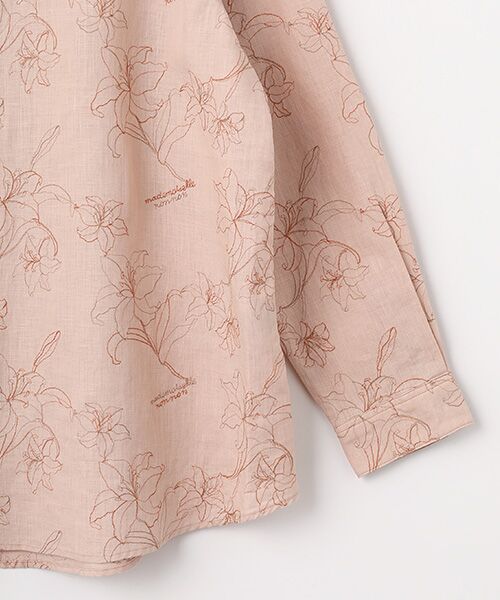 Mademoiselle NON NON / マドモアゼルノンノン シャツ・ブラウス | フレンチリネン リリー刺繍シャツ | 詳細4