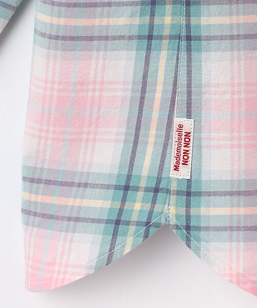 Mademoiselle NON NON / マドモアゼルノンノン シャツ・ブラウス | ローンチェック7分袖シャツ | 詳細4