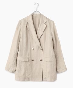 Mademoiselle NON NON / マドモアゼルノンノン テーラードジャケット | ノルマンディリネン ロング丈ダブルジャケット