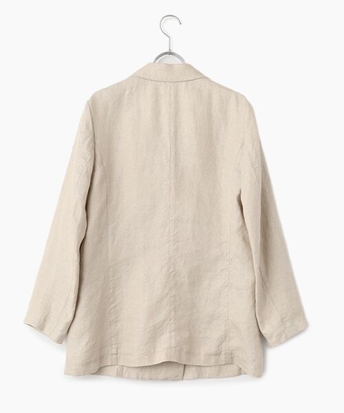 Mademoiselle NON NON / マドモアゼルノンノン テーラードジャケット | ノルマンディリネン ロング丈ダブルジャケット | 詳細1