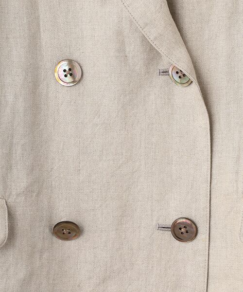 Mademoiselle NON NON / マドモアゼルノンノン テーラードジャケット | ノルマンディリネン ロング丈ダブルジャケット | 詳細5