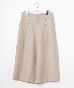 ノルマンディリネン マリン風キュロットパンツ[6分丈]